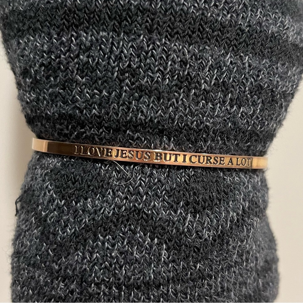 Sassy Rose Gold Bangle I Love Jesus but I Curse a Lot